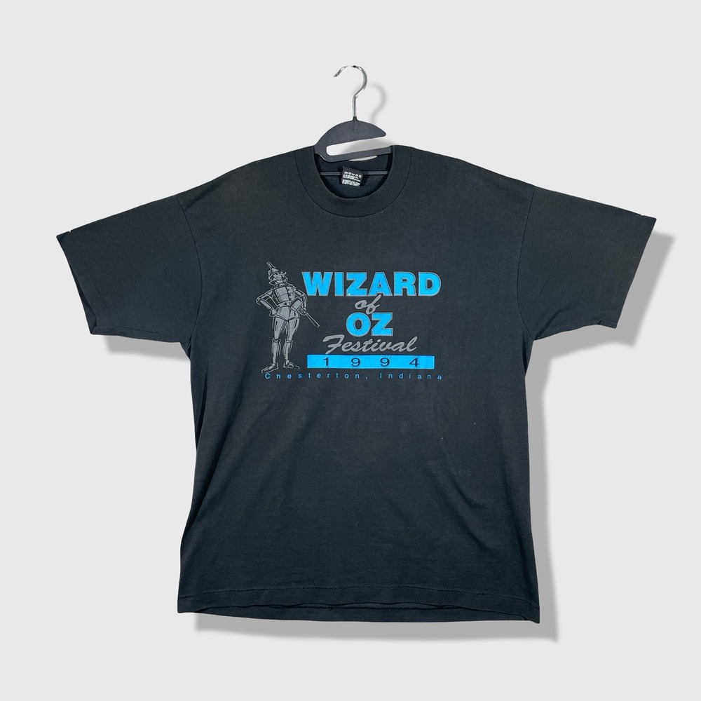 Fruit of the Loom Wizard of Oz Festival 1994 T-Shirt Mens XL Black Vintage 90s